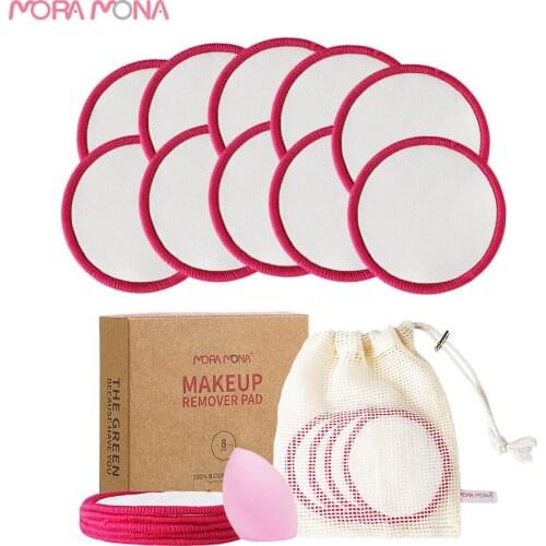 Mora Moan 10pcs/pack Reusable Bamboo Cotton Washable Rounds Pad Makeup Removal Cotton Pad Cleansing Facial Pad Tool New