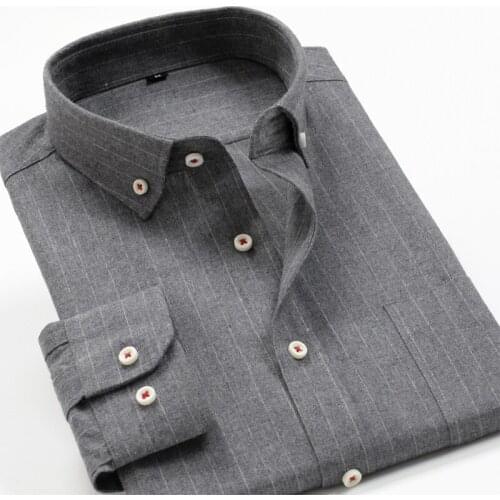 Mens Regular-fit Long-Sleeve Striped Cotton Shirt 2021 New Arrivals Men Fashion Casual Shirts Plus Size 5XL Brand Clothing