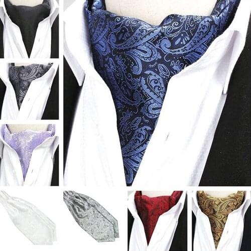 Men Paisley Flower Cravat Tie Scarves Ascot Wedding Party High Grade Neckties BWTQN0315