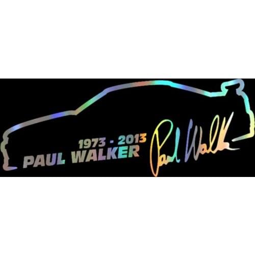 DecalsMe Car Sticker Vinyl 13*5cm Paul Walker Fast Furious Fashion Reflective Sticker On Car Funny 3D Stickers Decals Car