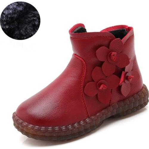 Autumn Winter Girls Boots Children Warm Plush Winter boots Shoes Kids Boots Girls Casual Leather Shoes 4 5 6 7 8 9 10-14T