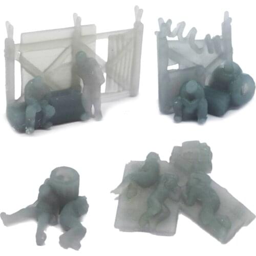 Outland Models Railway Scenery Accessory Homeless People Figure Set 1:220 Z Scale