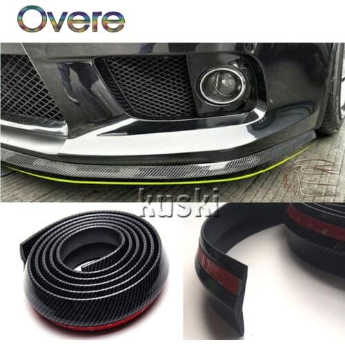 Overe 1Set Auto Car Front Chin Spoiler Carbon Stickers For Seat Leon Ibiza Skoda Rapid Fabia Octavia Yeti Audi A3 A4 B8 B6 B7 A6