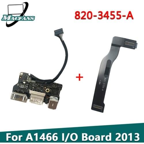 Tested Original A1466 I/O Board USB 2013-2017 820-3455-A for Macbook Air 13" A1466 DC Power Jack With Cable 821-1722-A