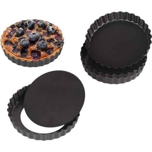 Quiche Pans Removable Bottom Mini Tart Pans Set Tart Tins Cases Loose BaseTart Mold Cheesecake Pan Tart Mold 6 Pack