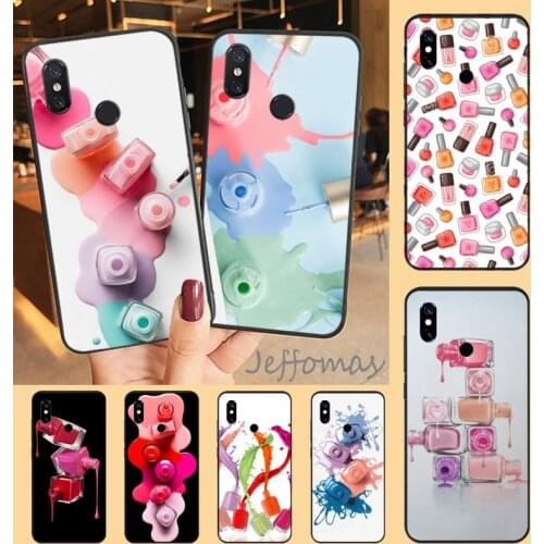 Multicolored Nail Polish Bottle Art pattern Phone Case For Xiaomi Redmi note 7 8 9 t max3 s 10 pro lite coque shell cover funda