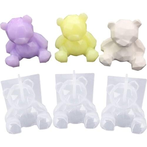 3D Geometric Bear Resin Mold Silicone For Home Room Decorations From Epoxy Resin Diy Cute Anime Form Tools New Arrivals