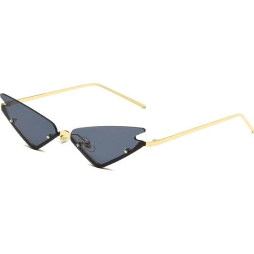 Fashion Women Cat Eye Sunglasse Brand Design Metal Rimless Sun Glasses Luxury Lady Mirror Sunglass UV400 Shades Eyewear oculos