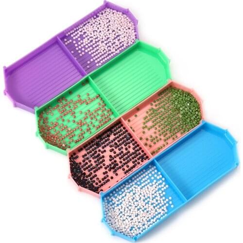 Upgrade Large Capacity Diamond Painting Tray Plastic Drill Plate Cross Stitch Embroidery Accessories Nail Art Beading Plates