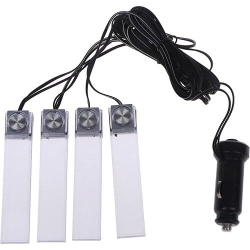 Universal 4 Pcs/set 12V LED Light Glow Lamp Car Interior Decoration Atmosphere Lights Colorful Lamp Foot Lamps