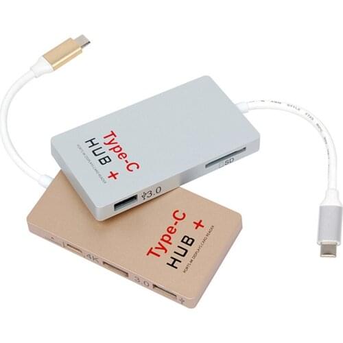 20pcs/lot 5 in 1 Fast Multiport OTG/PD USB 3.1 Type C HUB U-Disk SD Card Reader 4K HDMI Converter Support Charging