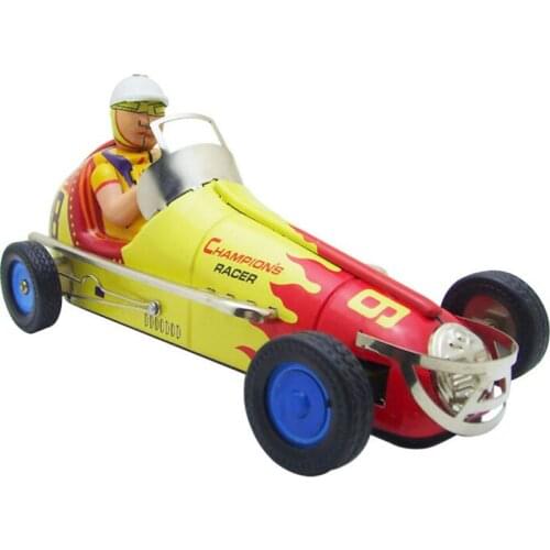 Vintage Clockwork Wind Up Retro Racing toys Photography Children Kids Adult Racing Tin Toys Classic Toy Christmas Gift