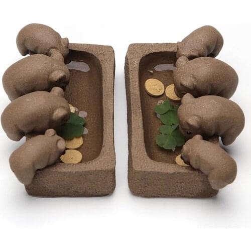 Vivid Little Piggy Statue Sculpture Home Decor Art Tabletop Pig Figurine for Home Living Room Bedroom Ornament