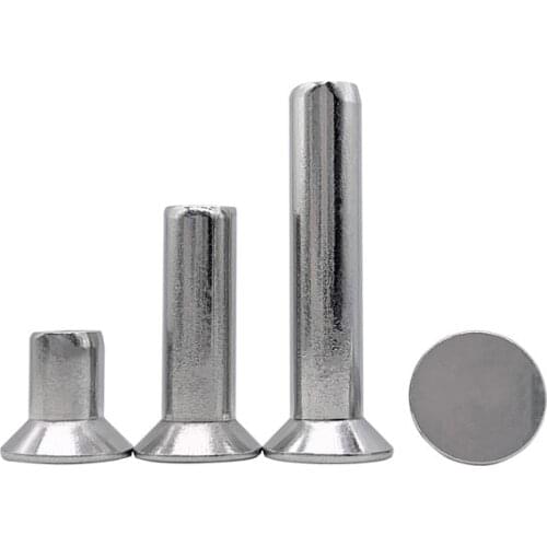 30pcs M4 countersunk head solid rivets flat percussive rivet Knocking rivetings stainless steel riveting GB869 5mm-40mm long