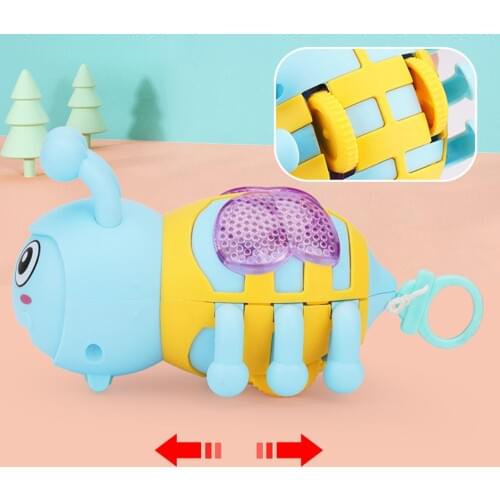 Bee Shape Walking Clockwork Wind Up Plastic Kids Toy Early Educational Mini Car Toys Gift Pull Back Car Mobile Vehicle Model Toy