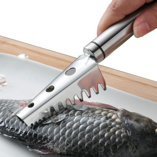 1Pcs Stainless Steel Fishing Knife Fish Scaler Skin Remover Cleaner Fish Scraper Fish Cleaning Tools Kitchen Seafood Tool
