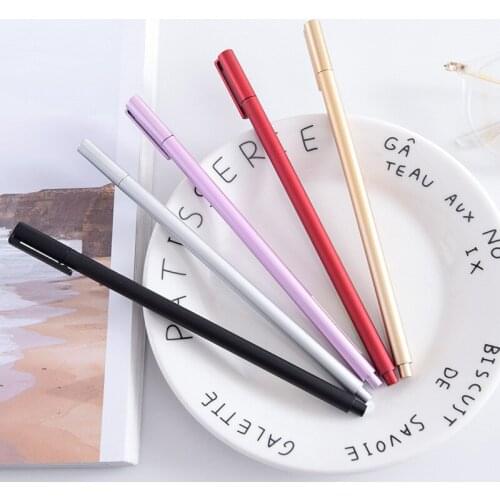 20 PCs Stationery Creative Metal Hand Neutral Pen Charcoal Black Student Examination Office Supplies Gel Pen Cute Stationary