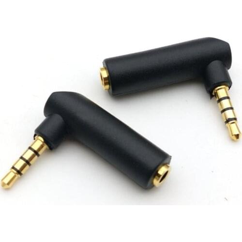 3.5mm 4 Pole Audio Right Angle 90 degree Male-Female Adapter