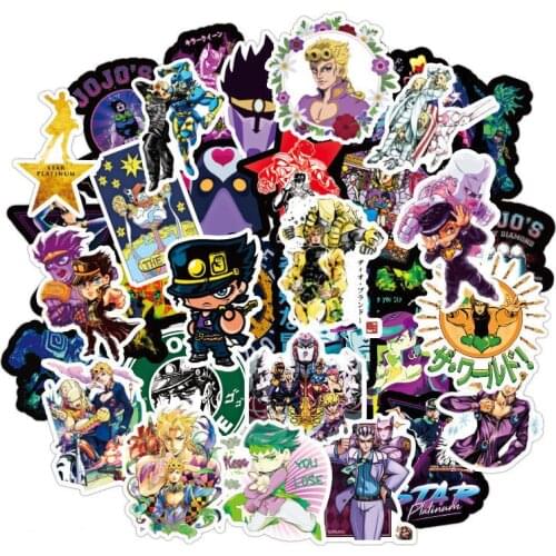50pcs Anime Stickers JOJOs Bizarre Adventure Golden Wind Sticker Giorno Giovanna Bruno Bucciarati Stickers For Laptop Suitcase