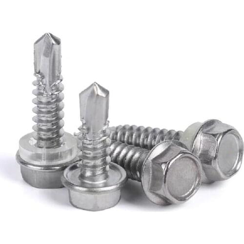 50PCS M4.2 M4.8 M5.2 410 Stainless steel External hexagonal self Drilling screw bolt Tapping drilling Tail screw