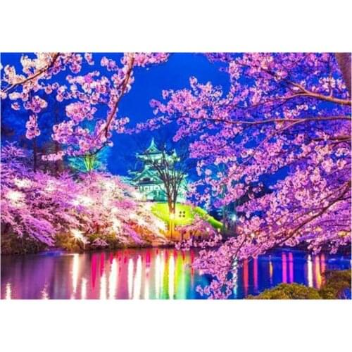 5d Diy Diamond Painting Cherry blossoms Full Square round Drill Cross Stitch Mosaic Rhinestone Wedding DecorationZP-3258