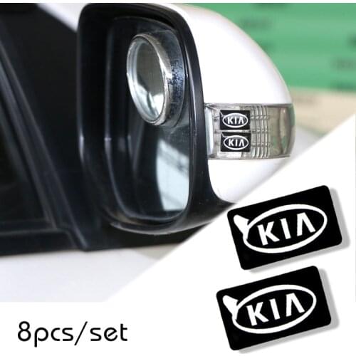 8pcs Car styling Steering wheel 3D small Emblem Sticker Wheel Decal Fit for Kia rio ceed sportage cerato soul sorento k2 k5 flip