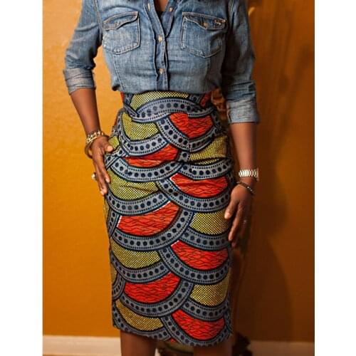 African Clothing New Limited Polyester 2020 Womens Fashion Products Printed Bag Hip Skirt Women