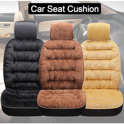 Winter Thicken Car Seat Covers Universal Soft Seat Cushion With Backrest Thickened Plush Car Interior For Auto Seat Protector