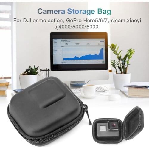 FOR DJI Osmo Action Camera Bag Storage Case Fully Enclosed Zipper Style EVA Waterproof Camera Storage Bag Black Carrying Case