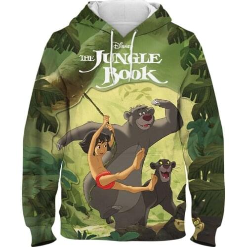 The Jungle Book Japan Harajuku Childrens Clothes Hoodies Kids Sweatshirts Hoody Cartoon Anime Top Boys/Girls Pullover Hoodie 3D