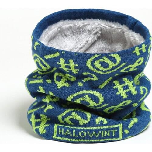 Designer Fashion Letter Winter Knitted Scarf Women Men Neck Ring Bufanda Warm Thick Fur Cotton Snood Kid Scarves Windproof Ski