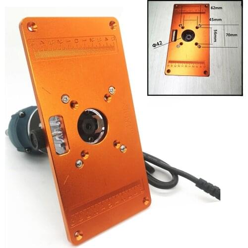 Router Table Plate Aluminum Router Table Insert Plate + Screws Trimming Machine Flip Board for Woodworking Benches