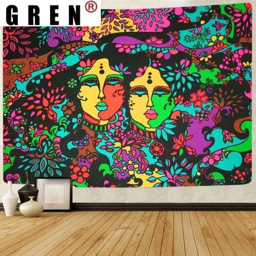 GREN Trippy Clergy Tapestry Chakra Yoga Meditation Colorful Mandala Wall Hanging Tapestries for Living Room Bedroom Home Decor