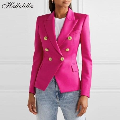 Женские двубортные пиджаки Hallolilla China At AliExpress