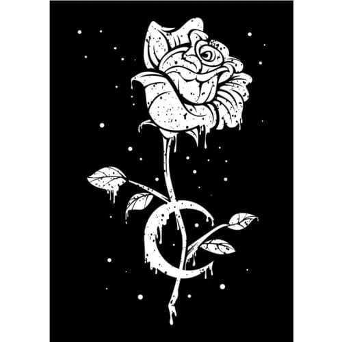 Picture Home Decor Black White Modular Occult Moon Canvas Painting Rose Modern Printed Posters Wall Art Living Room No Frame