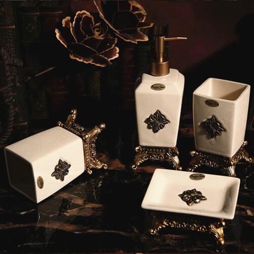 European style ice crack porcelain ceramic Soap Dishes,Liquid Soap Dispensers bottle,bathroom toothbrush cup,Bath Hardware Sets