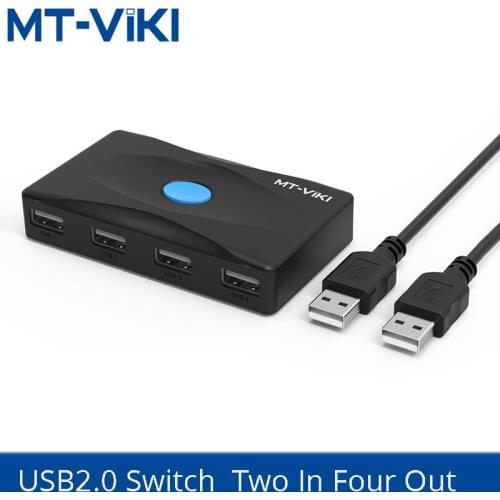 MT-VIKI USB2.0 Switch Two Computers Sharing Keyboard Mouse Printer U disk Sharing Device 2 In 4 Out Splitter MT-SW224