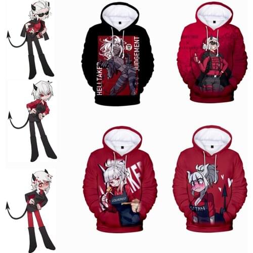 Helltaker Modeus Malina Lucifer Pandemonica Cerberus Satan Zdrada Cosplay Halloween Costume Long Sleeve Wens Womens Hoodies