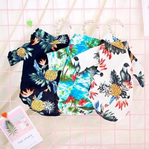 Dog Summer Clothes for Small Dogs Beach Pineapple Dog Shirts for Dogs Puppy Pets Clothing