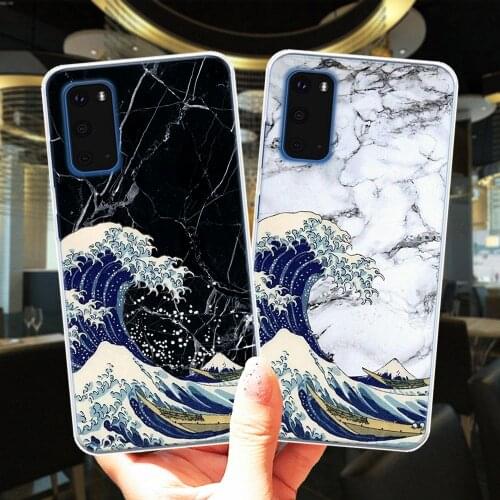 The Great Wave Off Kanagawa Marble Clear Silicone Phone Case Cover For Samsung Galaxy S20 Ultra S10 S9 S8 Plus S6 S7 Edge S10E
