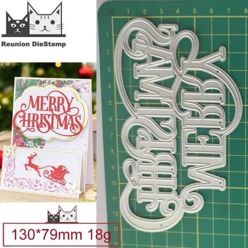 2021 New Cut Die English Words Merry Christmas Metal Cutting Dies DIY Scrapbooking Steel Craft Die Cut Embossing Paper Cards