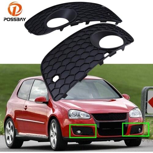 POSSBAY Car Front Bumper Lower Fog Lights Racing Grills for VW Golf MK5 GTI 2004 2005 2006 2007 2008 2009 Auto Grille Covers