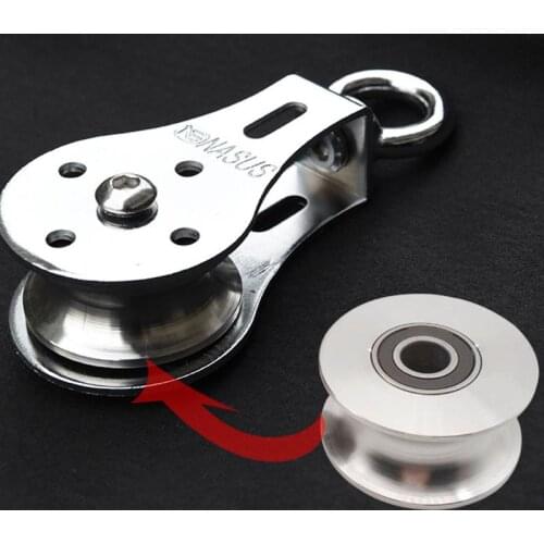 300KG Groove Wheel Mute Swivel Fitness Strength Training Bearing Lifting Pulley Stainless Steel Duplex Bearing Heavy