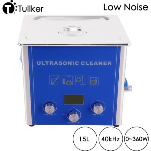 Manual LCD Screen Ultrasonic Cleaner 15L Bath Heated Time Power Adjust DPF Engine Mould Parts Oil Rust Removing Washer Machine