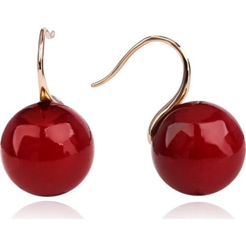 Ociki Rose Gold Color Earring Simulated Pearl Earrings Hook for Women Girls Gift Drop Shipping Fashion Jewelry Wholesale