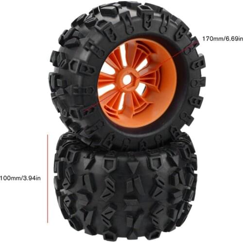 2PCS RC Car Off-Road 1/8 Monster Truck Bigfoot Tyre Tires 17mm Hex Wheel For Traxxas ABS Wheels Tires Accessories