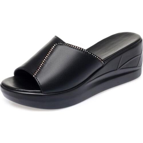 Womens Slippers Platform 2021 New Summer Large Size women Slippers Shoes casual Fashion High-heel Mother Slippers Ladies