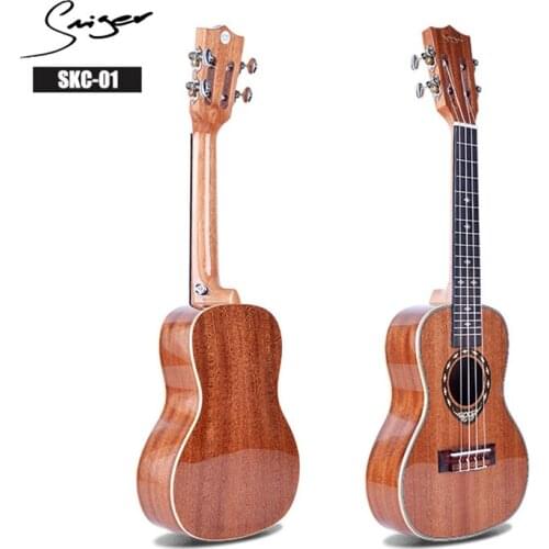 Smiger Sapele Ukulele SKC-01 24 Inch Concert Hawaii Ukulele High-Gloss Die-cast Mahogany Neck 4 Strings Guitar Music Instrument