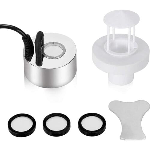 Ultrasonic Mist Maker Fogger Metal Atomizer with Removable Splash Guard for Water Fountain Pond Pot Rockery Sink Eu Plug