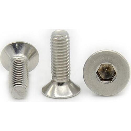 50PCS M2 Stainless Steel Flat Head Countersunk Screw Hex Socket Countersink Bolt M2*3/4/5/6/8/10/12/14/16/18/20/22/25mm